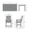 Highwood Usa Lehigh 7pc Rectangular Counter Height Outdoor Patio Furniture Dining Set 84 x 42 AD-ST7LH2CO5BA-EUC - alternate 3